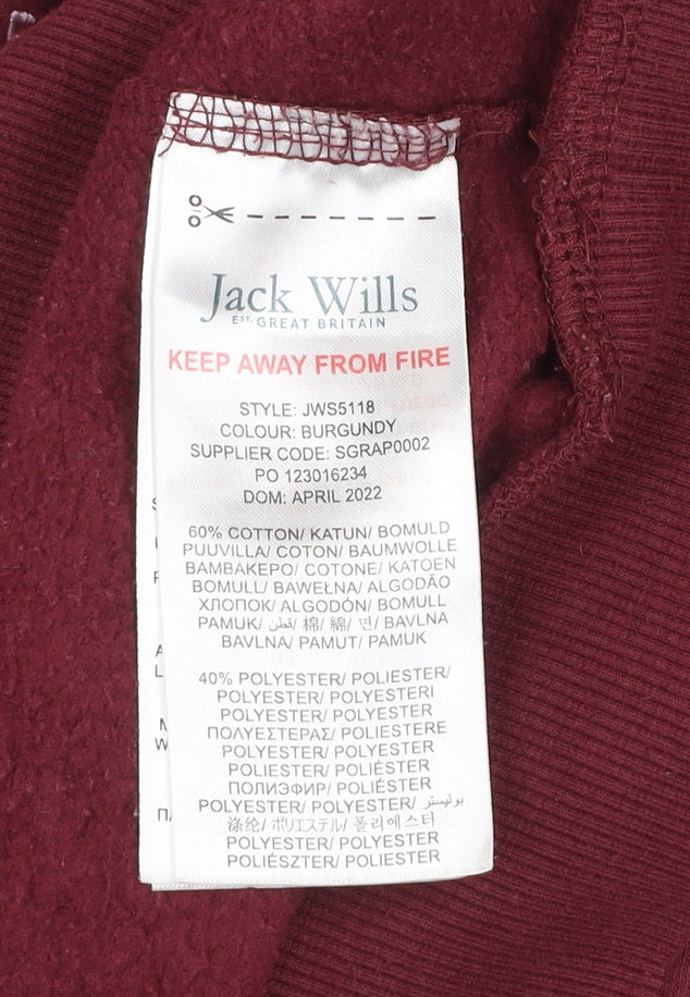 Girls UK Size 9-10 Years Jack Wills Red Pullover Hoodie