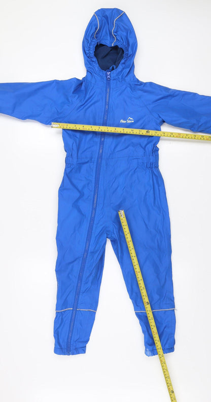 Peter Storm Boys Blue Hooded Snowsuit 3-4 Years Waterproof Fleece Lined