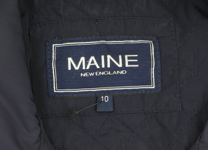 Maine New England Women's Blue Size 10 Quilted Military Jacket