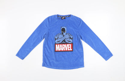 Marvel Boys Blue Fleece Pyjama Top 10-11 Years Black Panther Design