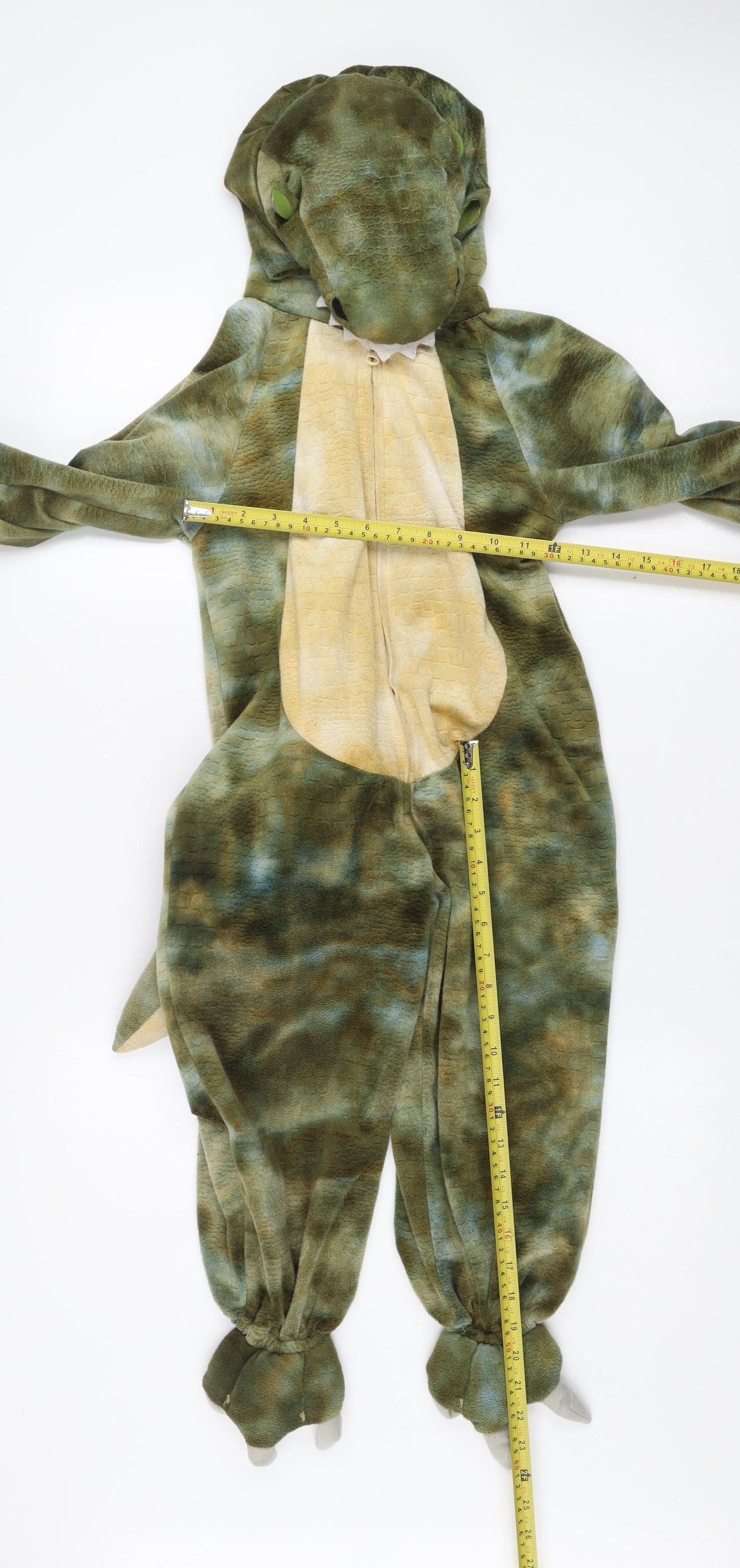 Natural History Museum Boys Green Dinosaur One Piece Hooded Nightwear 3-5 Years