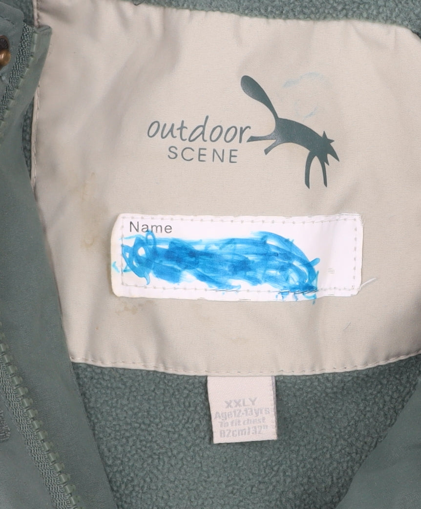 Boys UK Size 12 Years Outdoor Scene Green Parka Coat