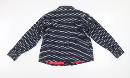 Cherokee Girls Blue Polka Dot Cotton Coat 13-14 Years Lined Button Jacket