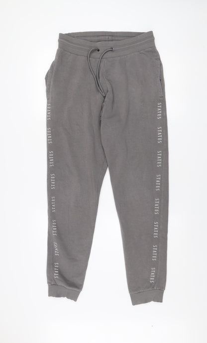 Status Mens Grey Medium Jogger Sweatpants with Side Stripe Detail