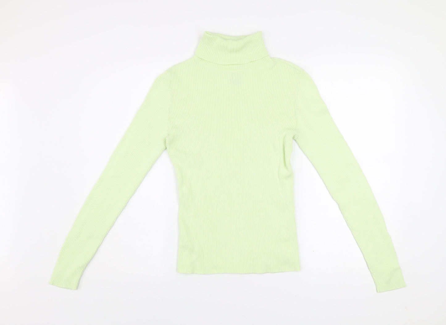 GAP Women’s Green Roll Neck Cotton Slim Fit Jumper Size M
