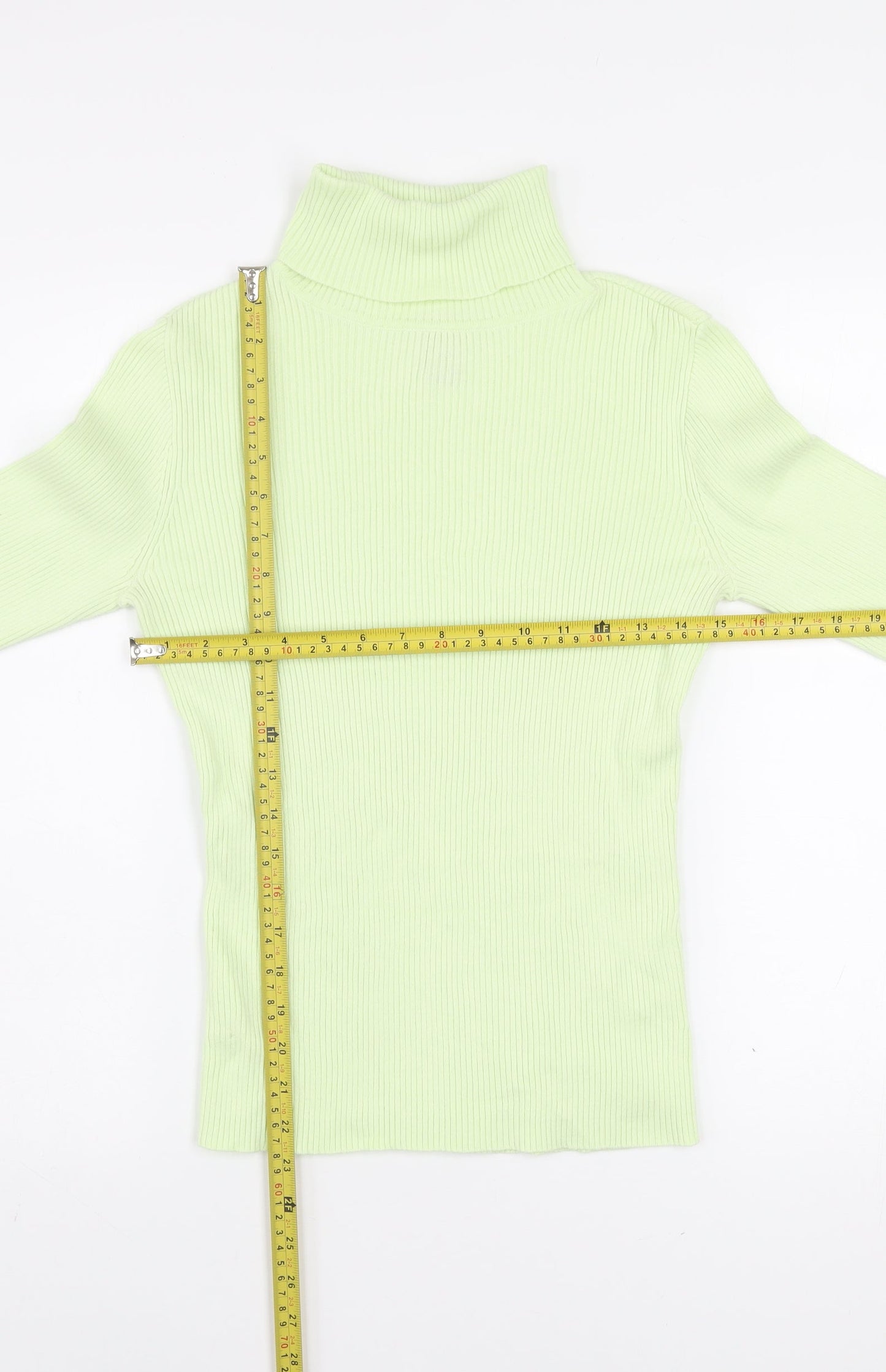 GAP Women’s Green Roll Neck Cotton Slim Fit Jumper Size M