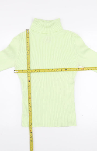 GAP Women’s Green Roll Neck Cotton Slim Fit Jumper Size M