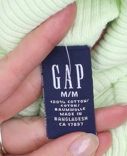 GAP Women’s Green Roll Neck Cotton Slim Fit Jumper Size M