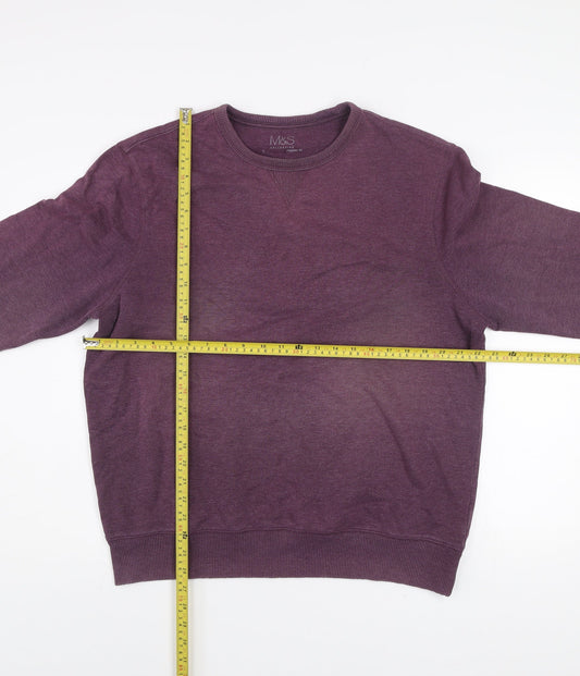 Mens UK Size L Marks and Spencer Purple Pullover Sweatshirt