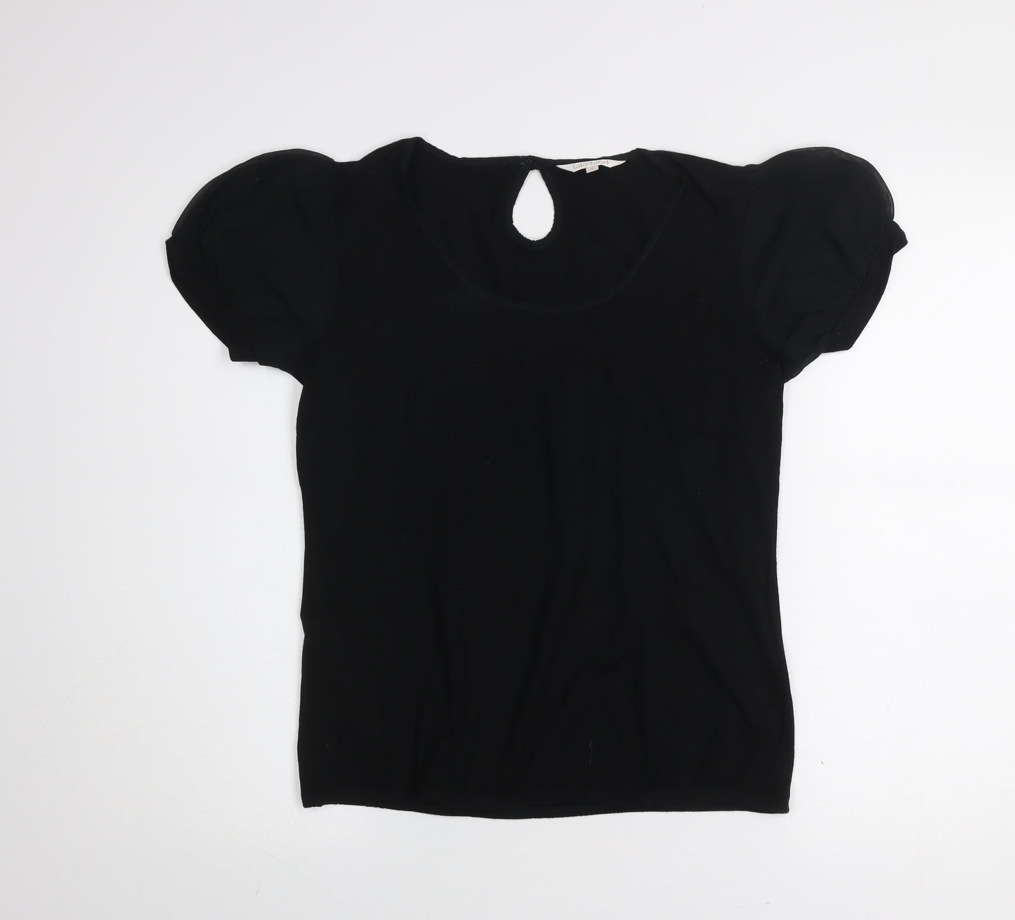 Lakeland Women’s Black Short Puff Sleeve Viscose Stretch Blouse Size 12