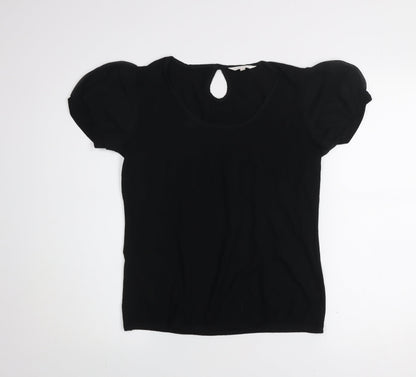 Lakeland Women’s Black Short Puff Sleeve Viscose Stretch Blouse Size 12