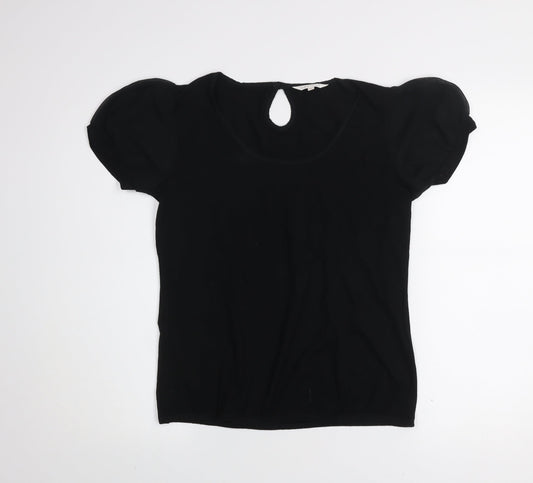 Lakeland Women’s Black Short Puff Sleeve Viscose Stretch Blouse Size 12