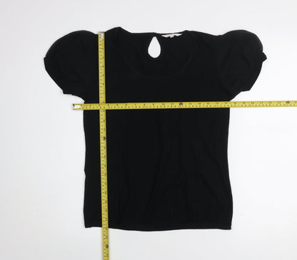 Lakeland Women’s Black Short Puff Sleeve Viscose Stretch Blouse Size 12