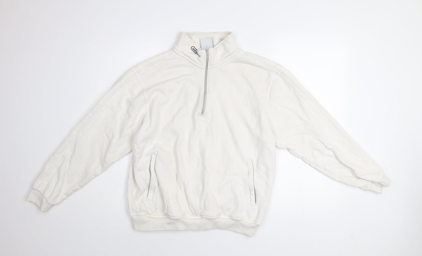 Mens UK Size M adidas White Pullover Sweatshirt