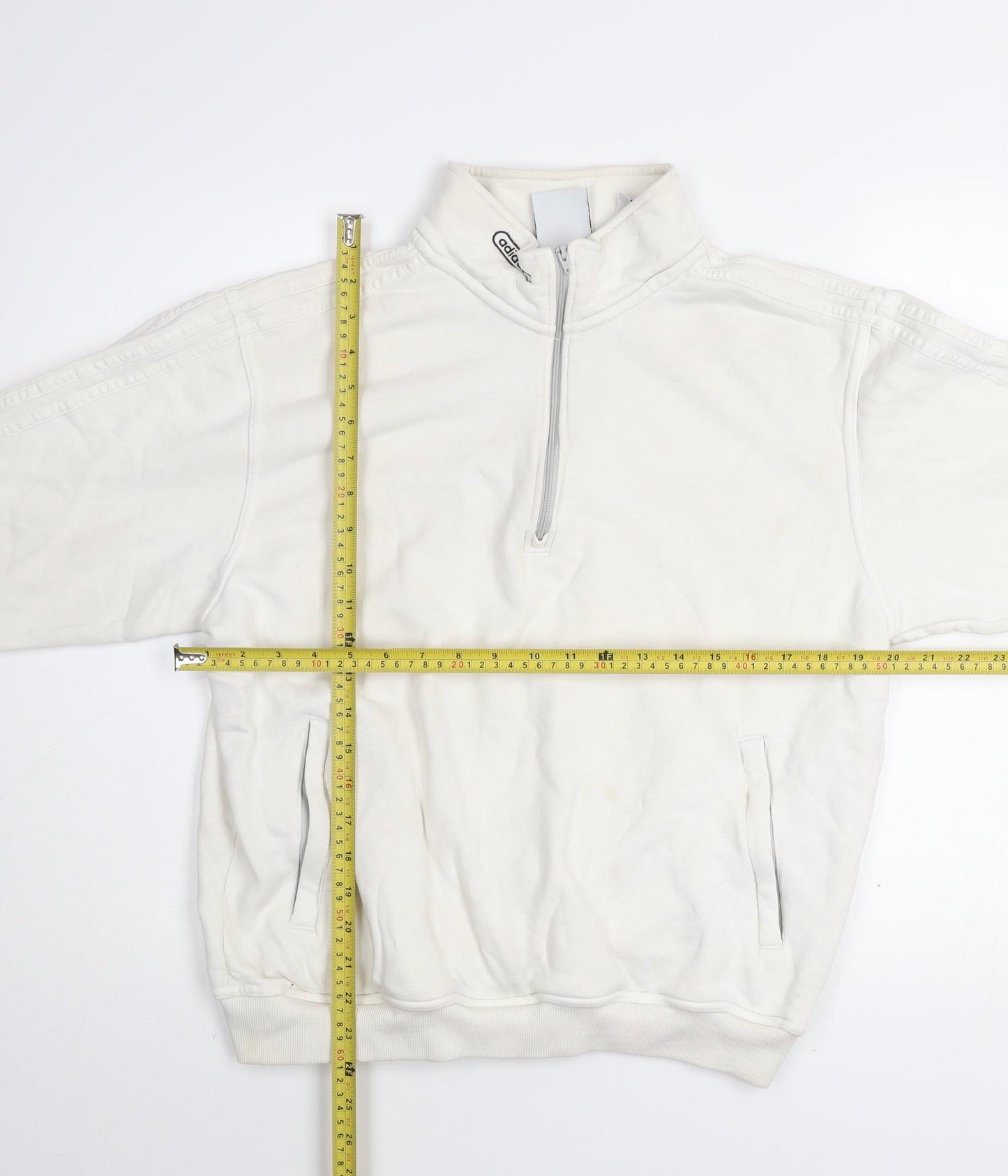 Mens UK Size M adidas White Pullover Sweatshirt