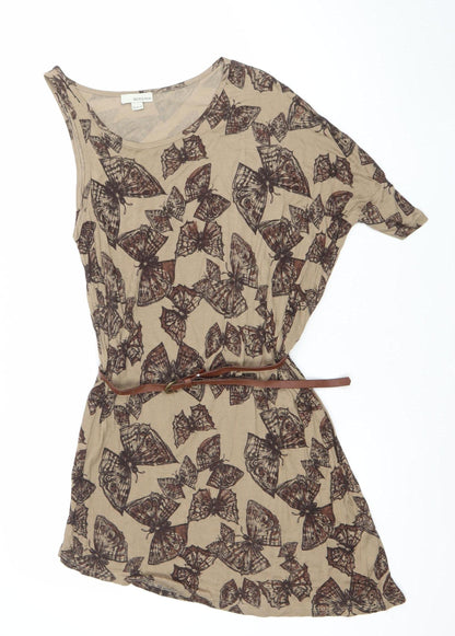 Womens UK Size S Bershka Beige Tunic Blouse