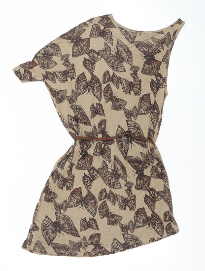 Womens UK Size S Bershka Beige Tunic Blouse