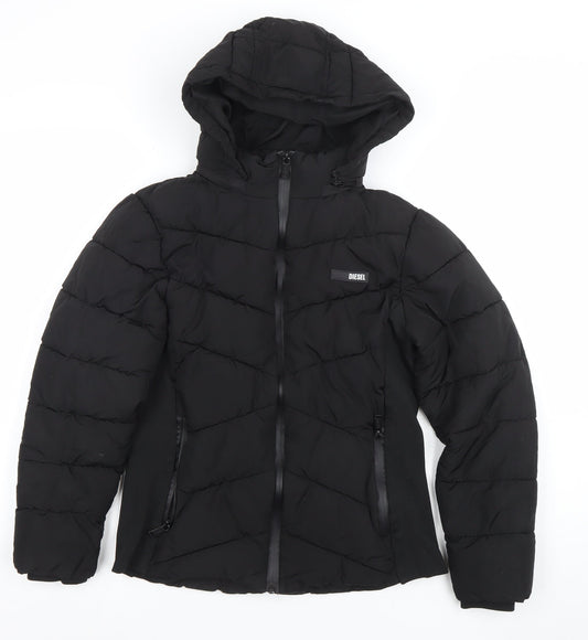 Womens UK Size XS Diesel Black Puffer Jacket