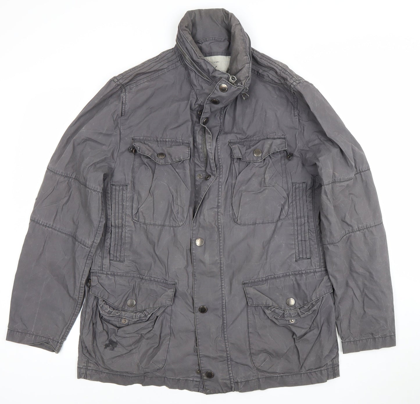 Womens UK Size M Petrol Industries Grey Military Jacket