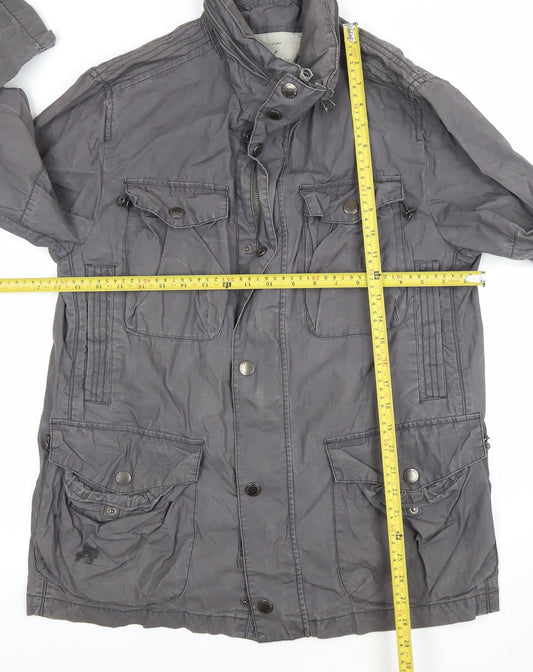 Womens UK Size M Petrol Industries Grey Military Jacket