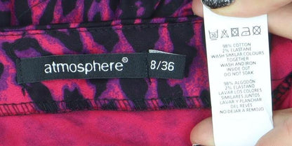 Atmosphere Women's Pink Leopard One Shoulder Party Dress Size 8