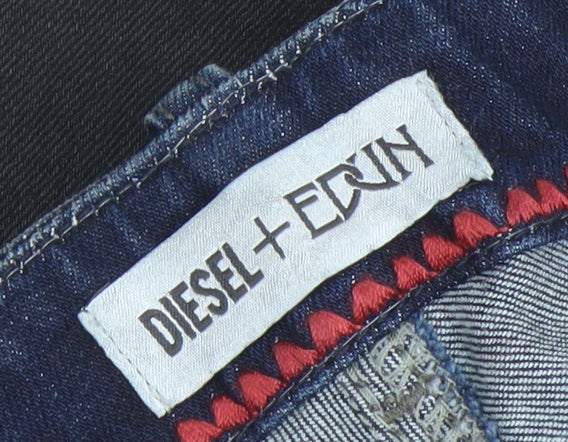 Womens UK Size 31 Diesel + Edun Regular Fit Straight Black Jeans