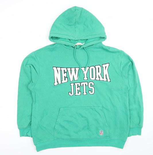 H&M Women Green New York Jets Pullover Hoodie Size 12