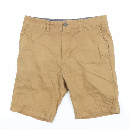 Next Men's Beige Chino Shorts Size M 30in Regular Fit Cotton