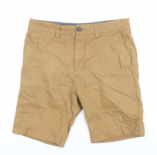 Next Men's Beige Chino Shorts Size M 30in Regular Fit Cotton