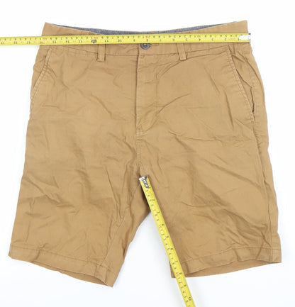 Next Men's Beige Chino Shorts Size M 30in Regular Fit Cotton