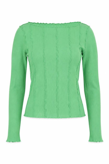 Womens UK Size XS Monki Green Basic T-Shirt