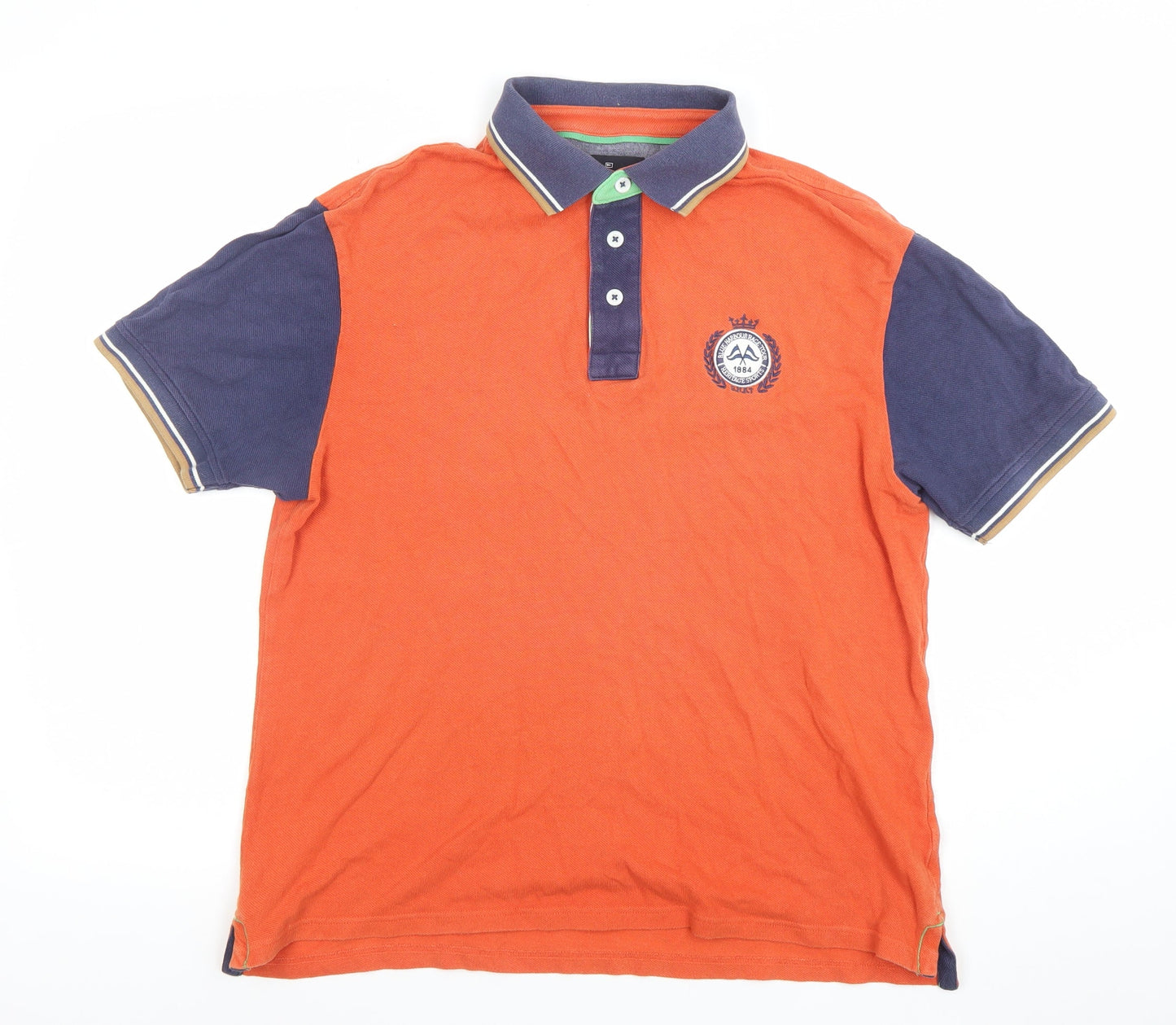 Marks and Spencer Blue Harbour Men's Orange Tailored Fit Polo Shirt M