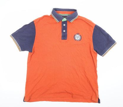 Marks and Spencer Blue Harbour Men's Orange Tailored Fit Polo Shirt M