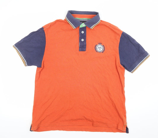 Marks and Spencer Blue Harbour Men's Orange Tailored Fit Polo Shirt M