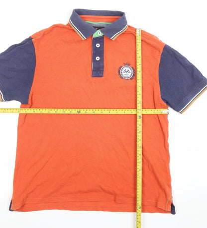 Marks and Spencer Blue Harbour Men's Orange Tailored Fit Polo Shirt M
