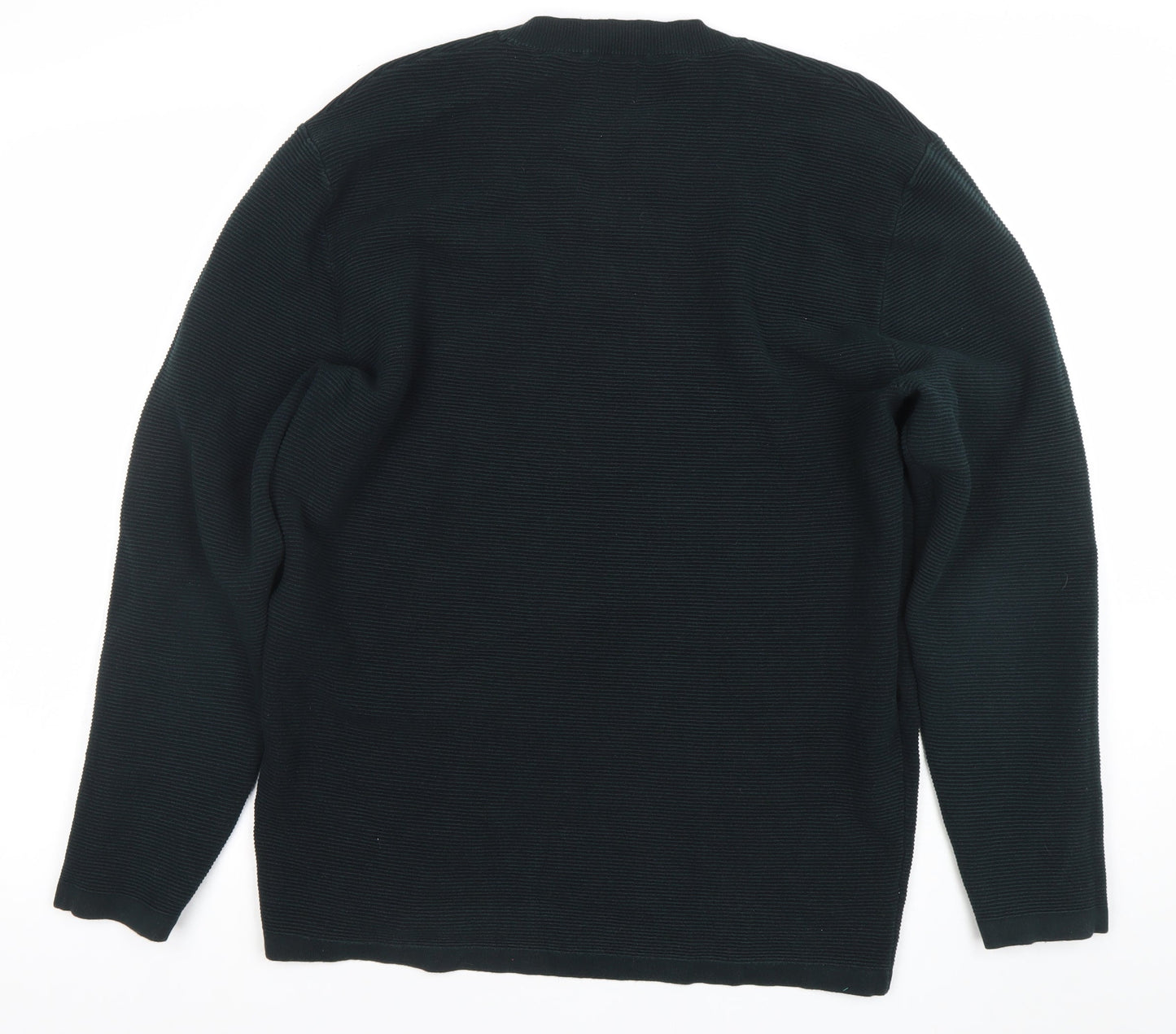 ZARA Men Black L Crew Neck Knit Pullover Jumper