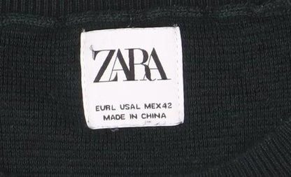 ZARA Men Black L Crew Neck Knit Pullover Jumper