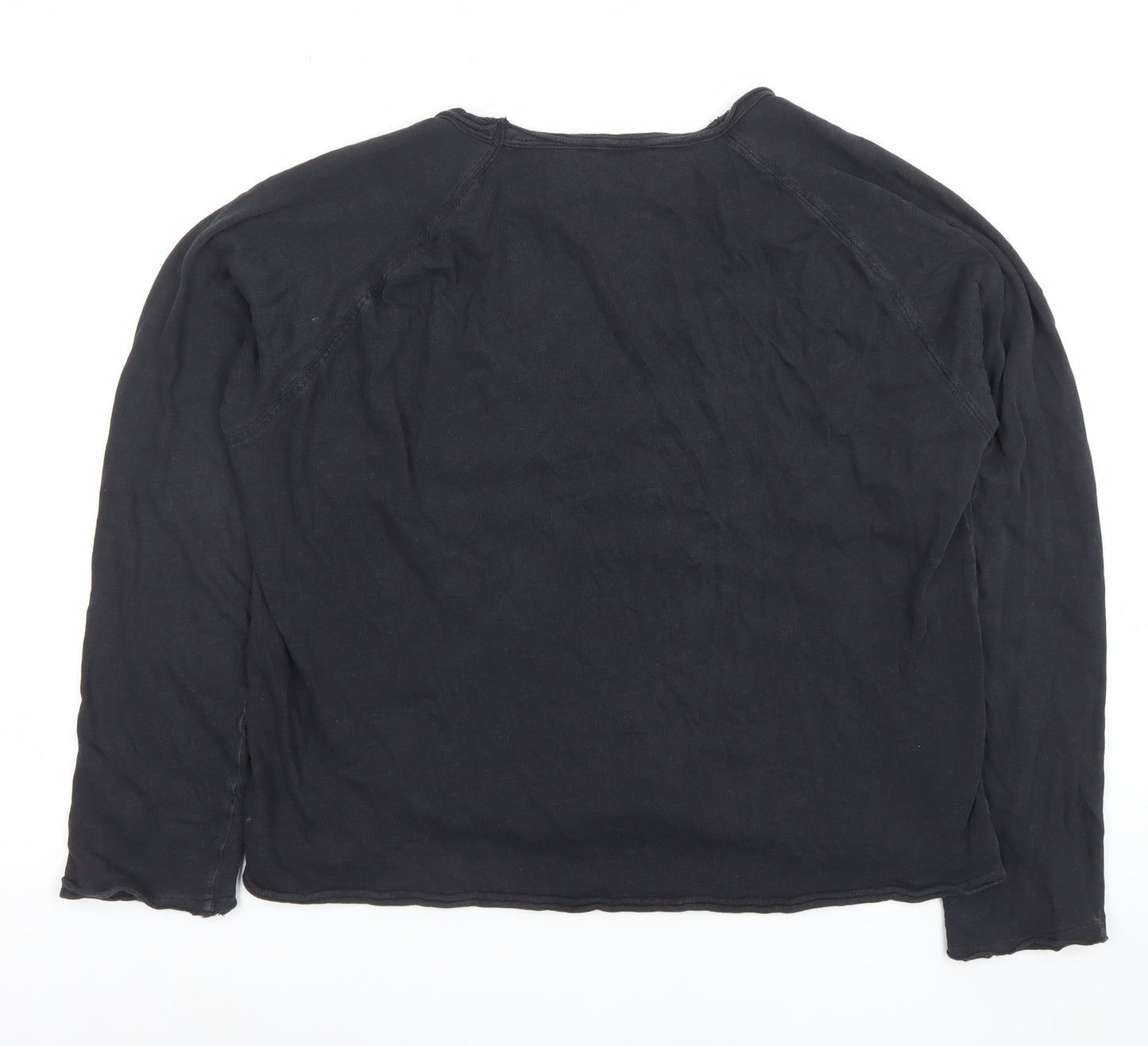 Womens UK Size S Zara Black Basic T-Shirt