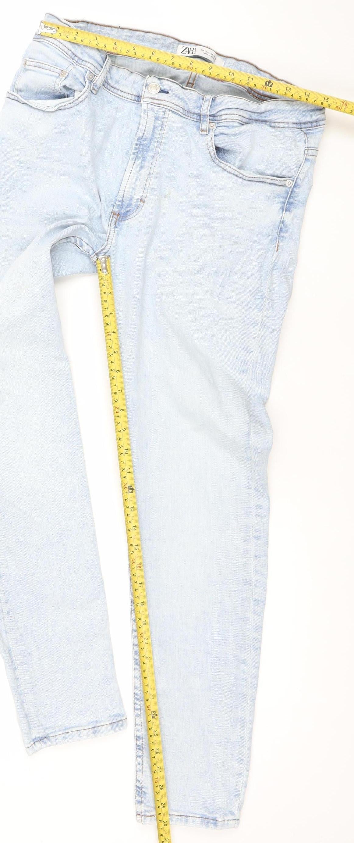 ZARA Women's Blue Light Wash Skinny Jeans Size 8