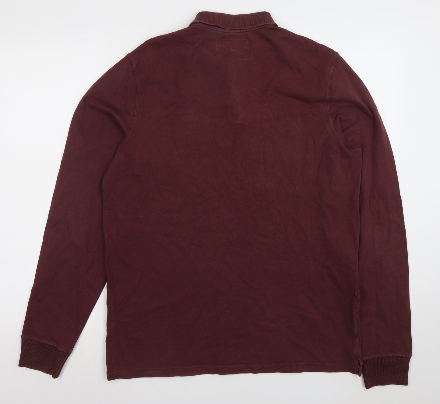 Abercrombie & Fitch Men's Brown Long Sleeve Stretch Polo Shirt Size L