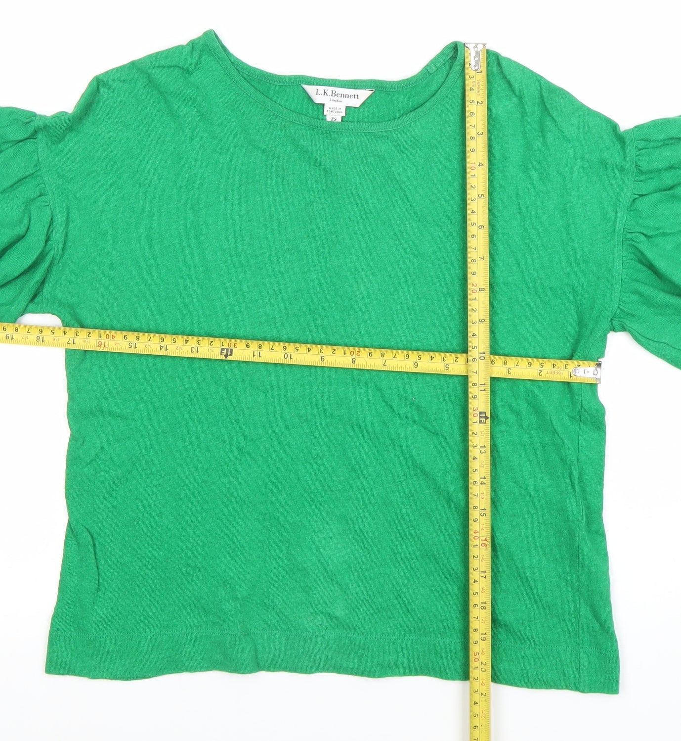 Womens UK Size XS L.K. Bennett Green Basic T-Shirt