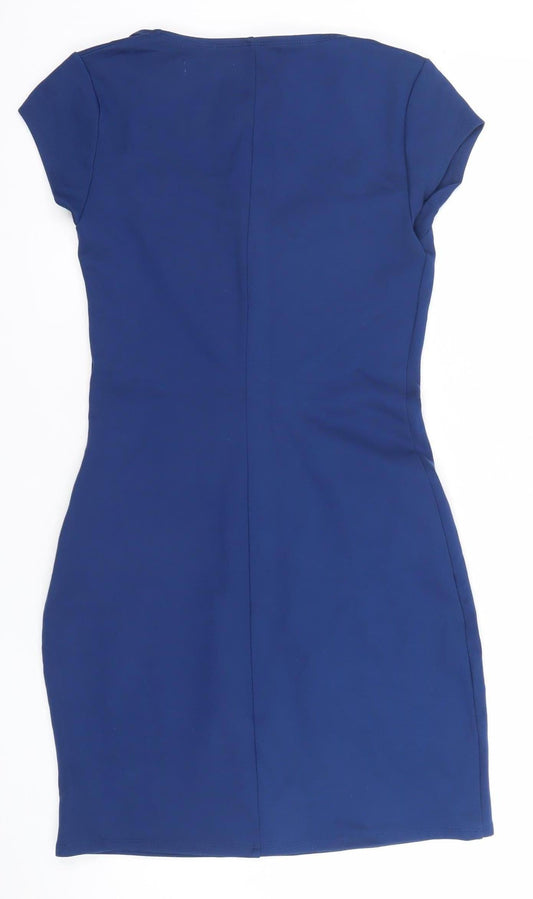 Hollister Womens Blue Bodycon Short Sleeve Knee Length Dress S