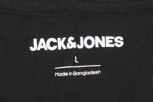 Mens UK Size L JACK & JONES Black  T-Shirt