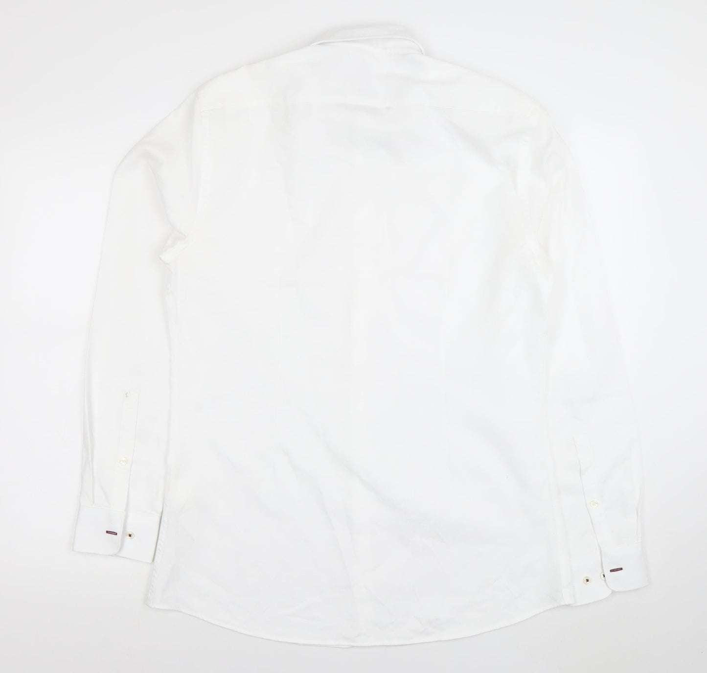 Zara Men White Slim Fit Long Sleeve Dress Shirt Size L 42