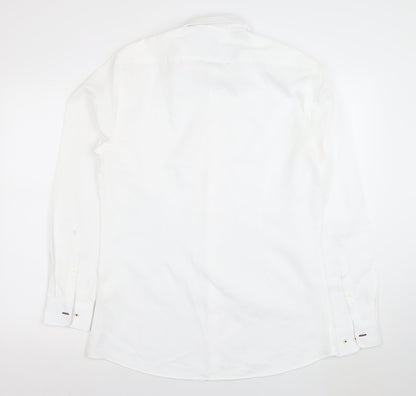 Zara Men White Slim Fit Long Sleeve Dress Shirt Size L 42
