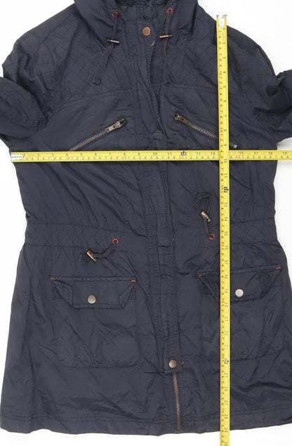 New Look Women’s Blue Hooded Cotton Parka Jacket Size 12