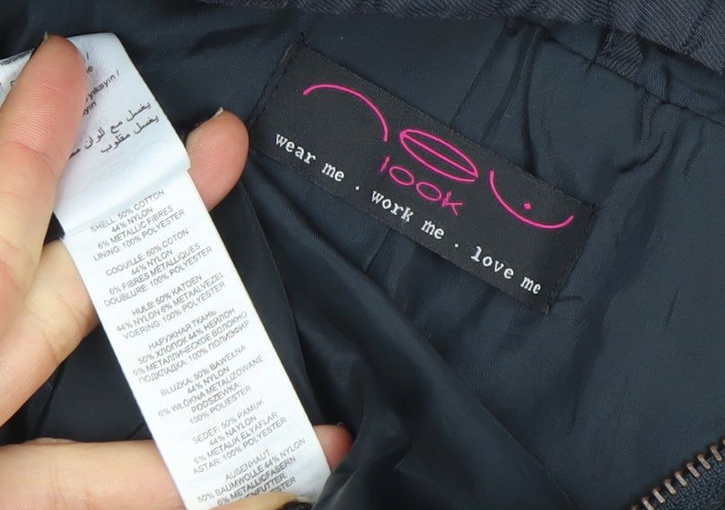 New Look Women’s Blue Hooded Cotton Parka Jacket Size 12