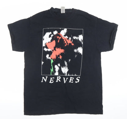 Mens UK Size M Gildan Black  T-Shirt
