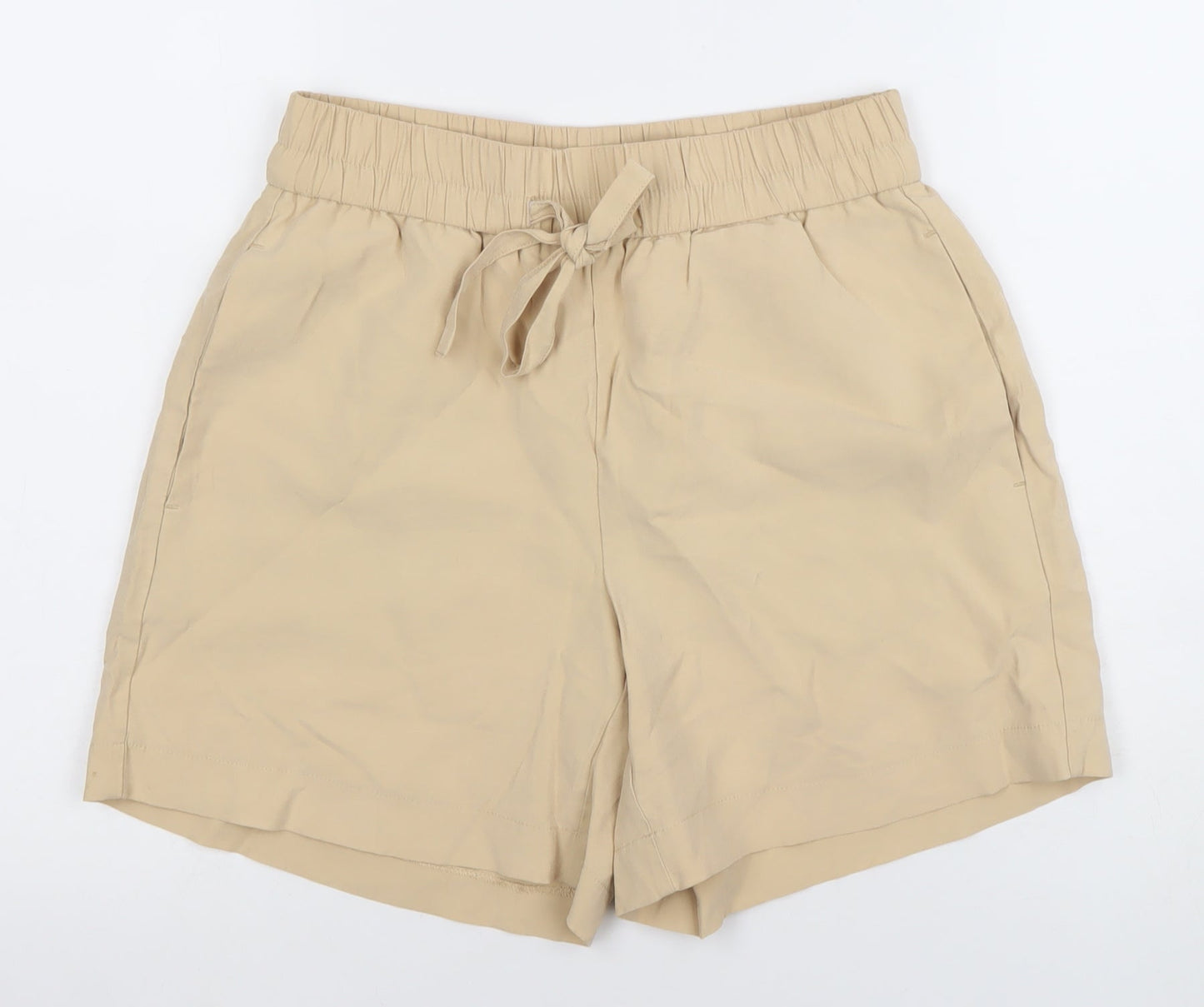 Vero Moda Womens Beige XS Paperbag Shorts Drawstring Waist Lightweight