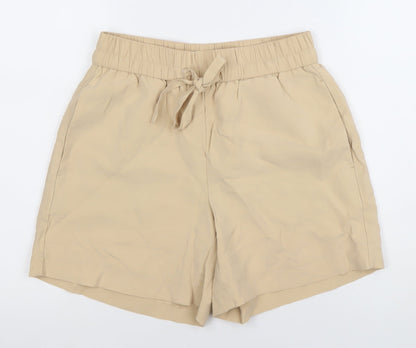 Vero Moda Womens Beige XS Paperbag Shorts Drawstring Waist Lightweight